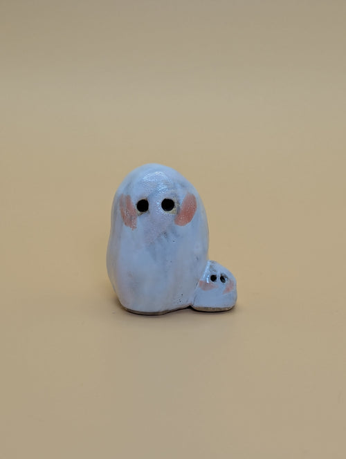 Blushing Ghost with Child Figurine