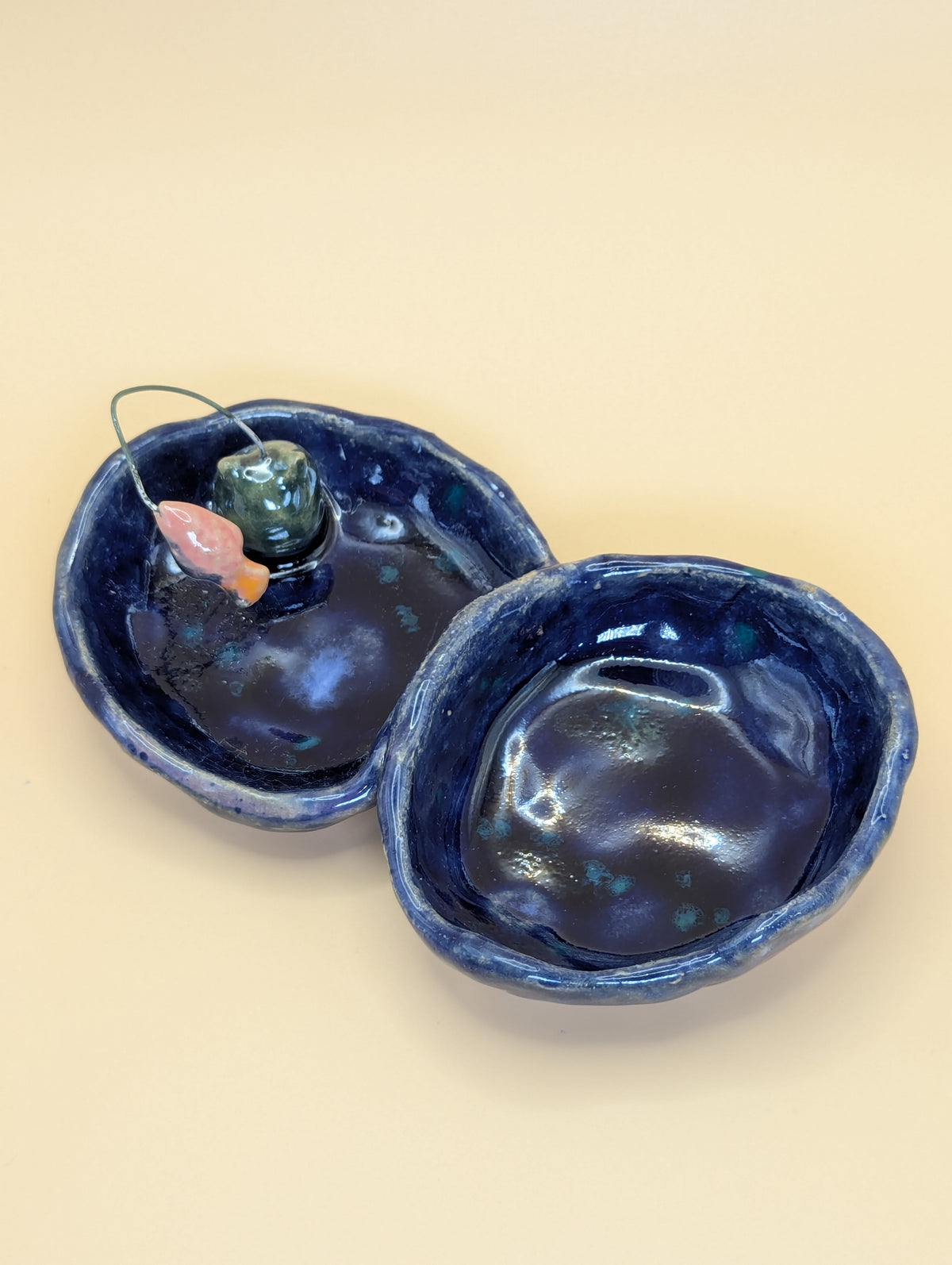 Gone Fishing - Cat Fishing Double Trinket Dish