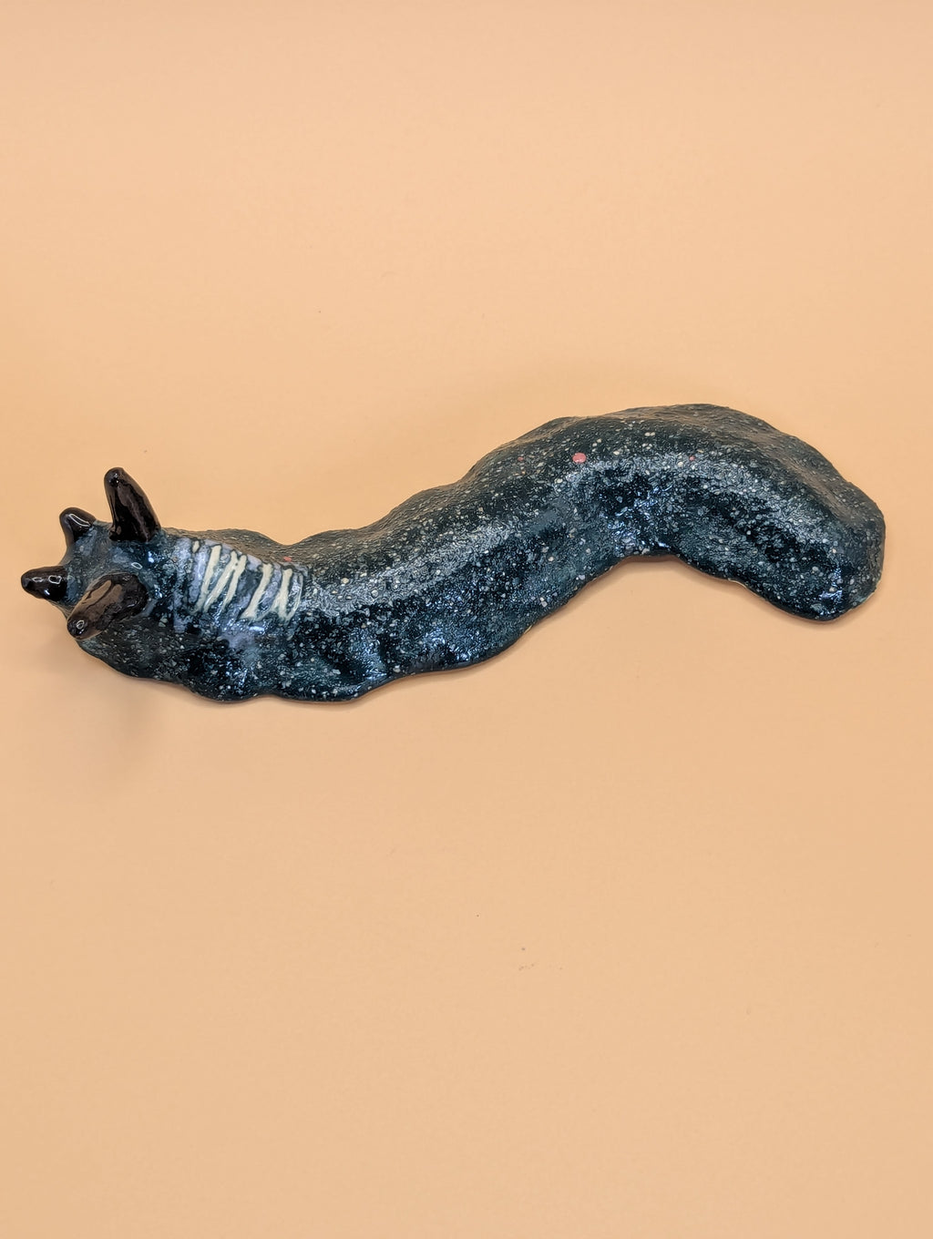 Handmade Green Ceramic Slug Ornament