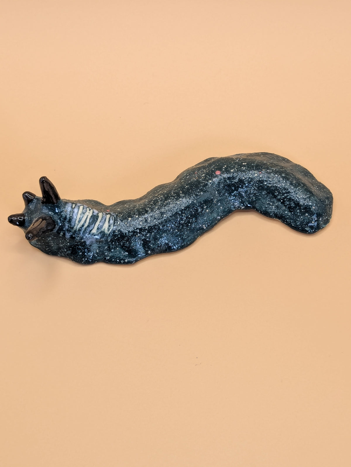 Handmade Green Ceramic Slug Ornament