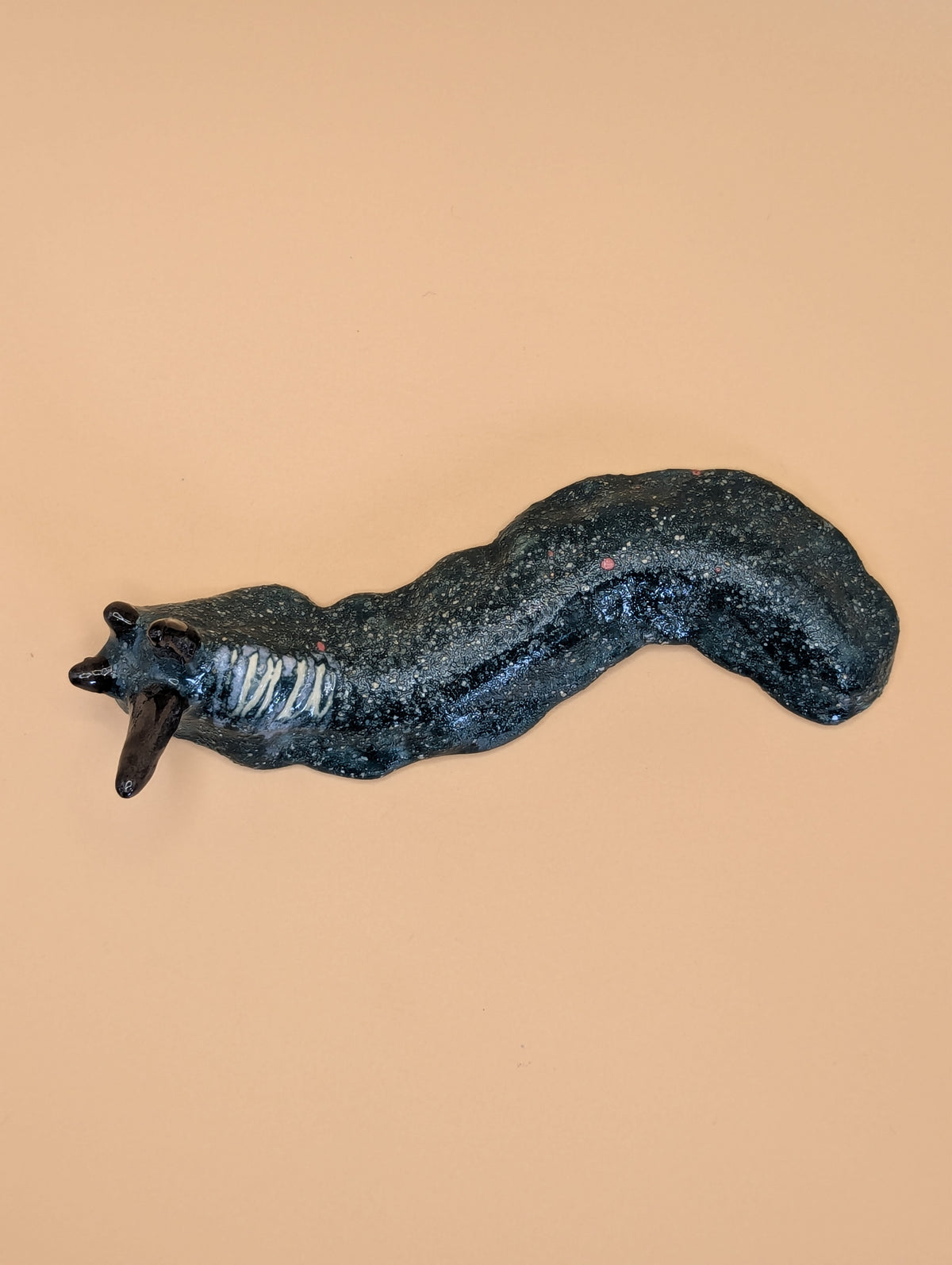 Handmade Green Ceramic Slug Ornament