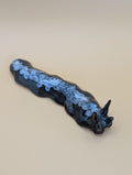 Handmade Grey Ceramic Slug with Smokey White Pattern Ornament