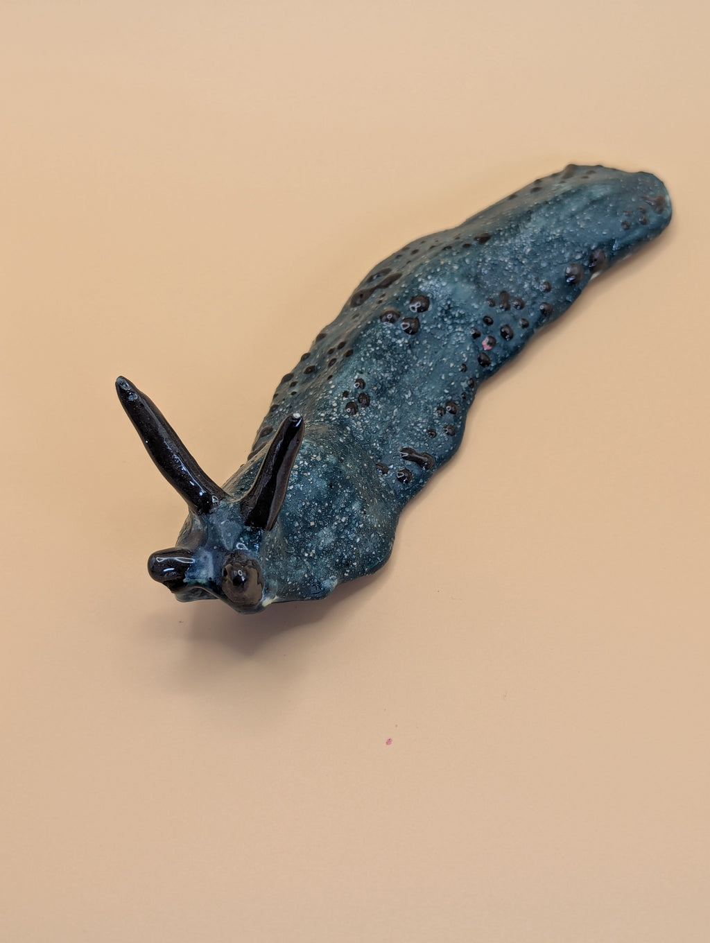 Handmade Blue Ceramic Slug Ornament
