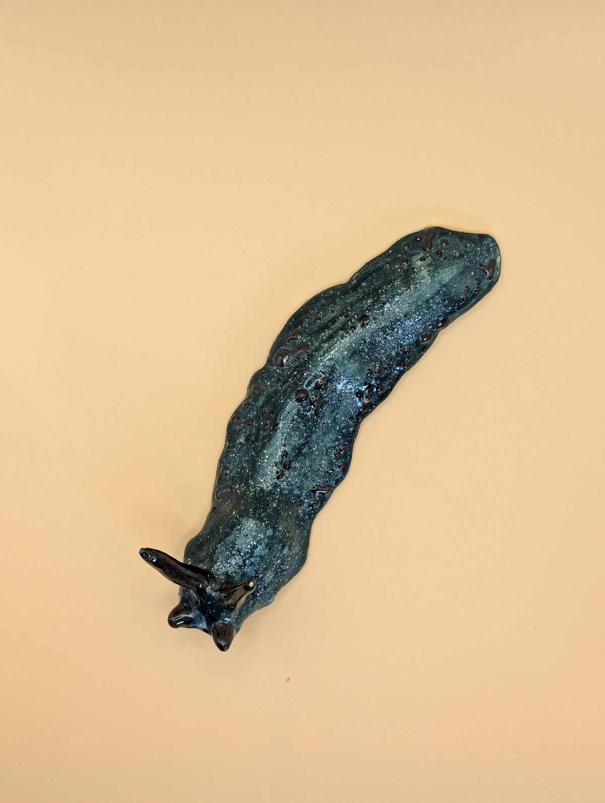 Handmade Blue Ceramic Slug Ornament
