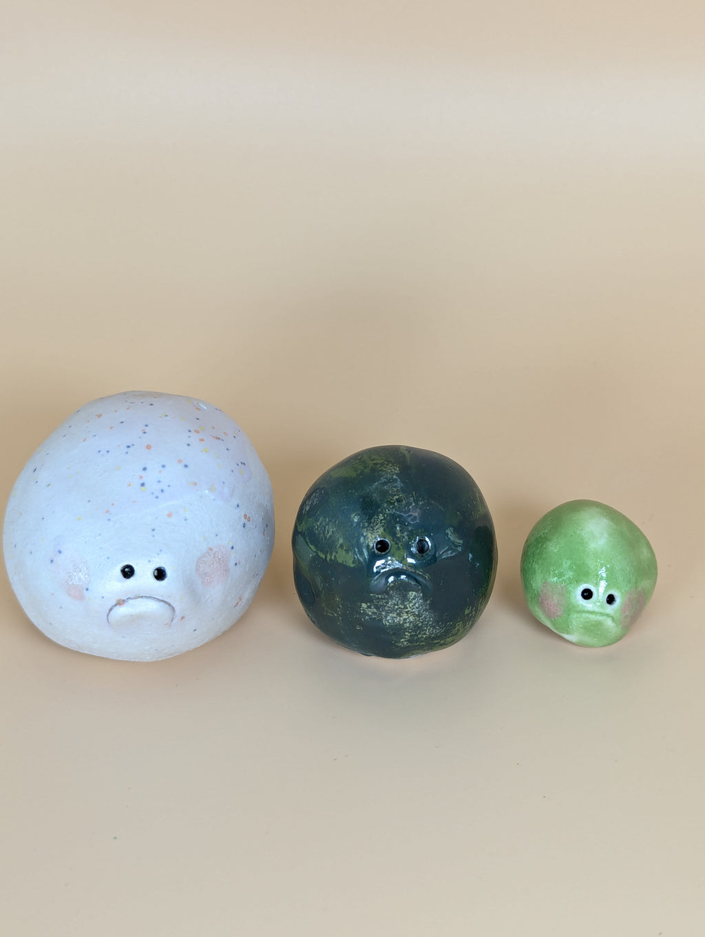 Terry the Grumpy Frog (With Rattle!) – Handmade Ceramic Desk Buddy