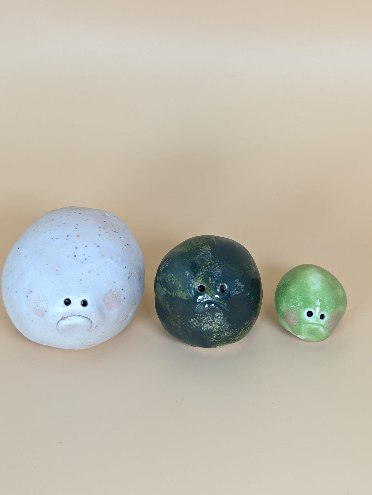 Terry the Grumpy Frog (With Rattle!) – Handmade Ceramic Desk Buddy