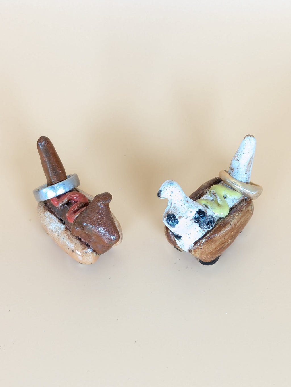 Ceramic Hot Dog Ring Holders