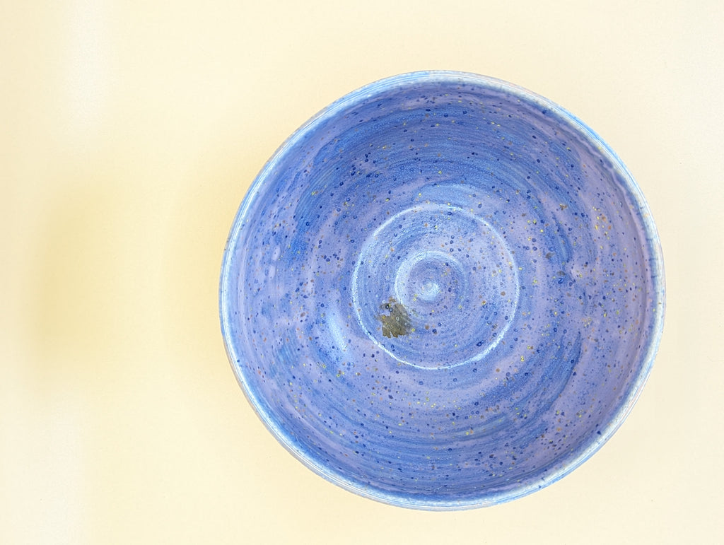 Lavender Blue Speckled Ceramic Bowl