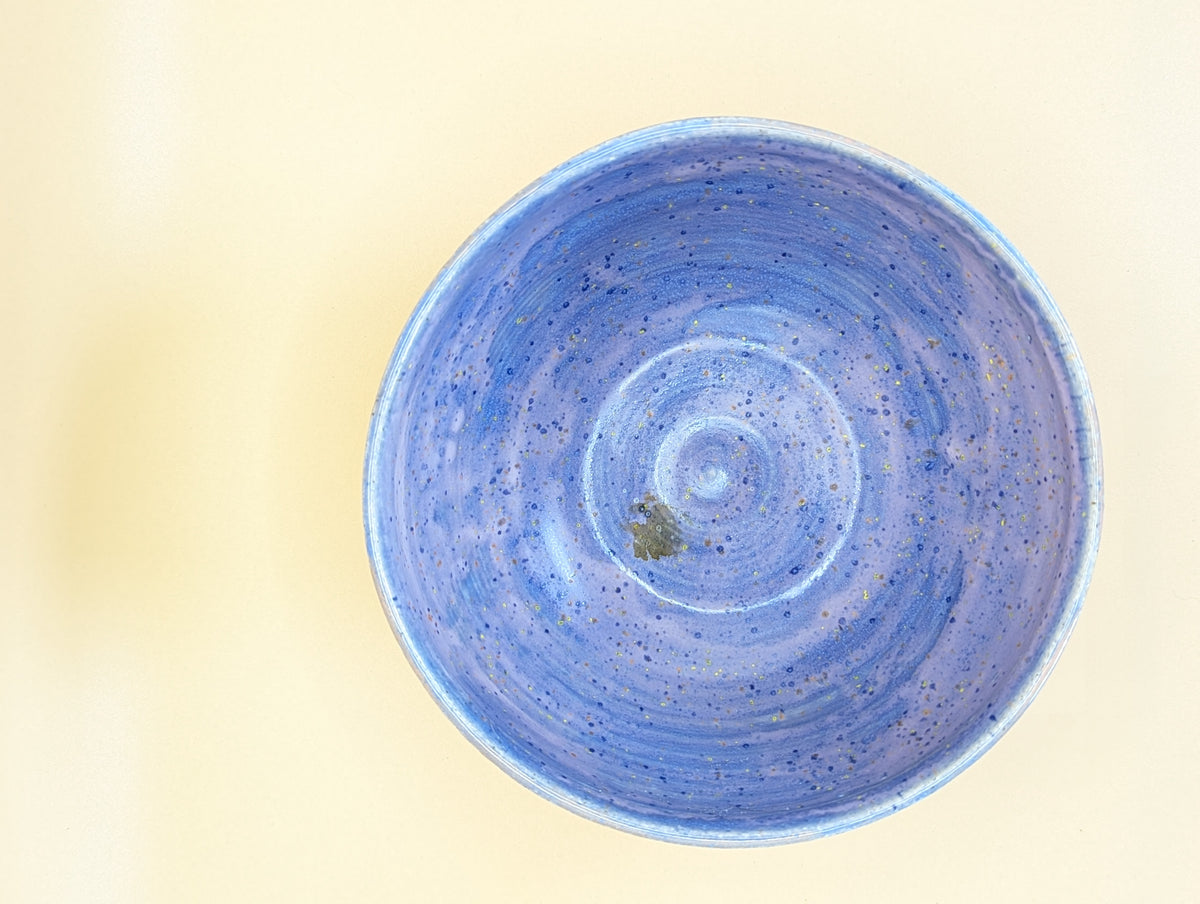 Lavender Blue Speckled Ceramic Bowl